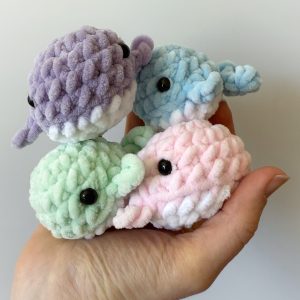 Crochet baby whales